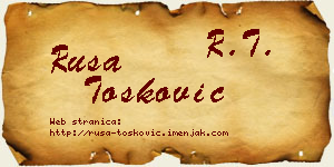 Rusa Tošković vizit kartica